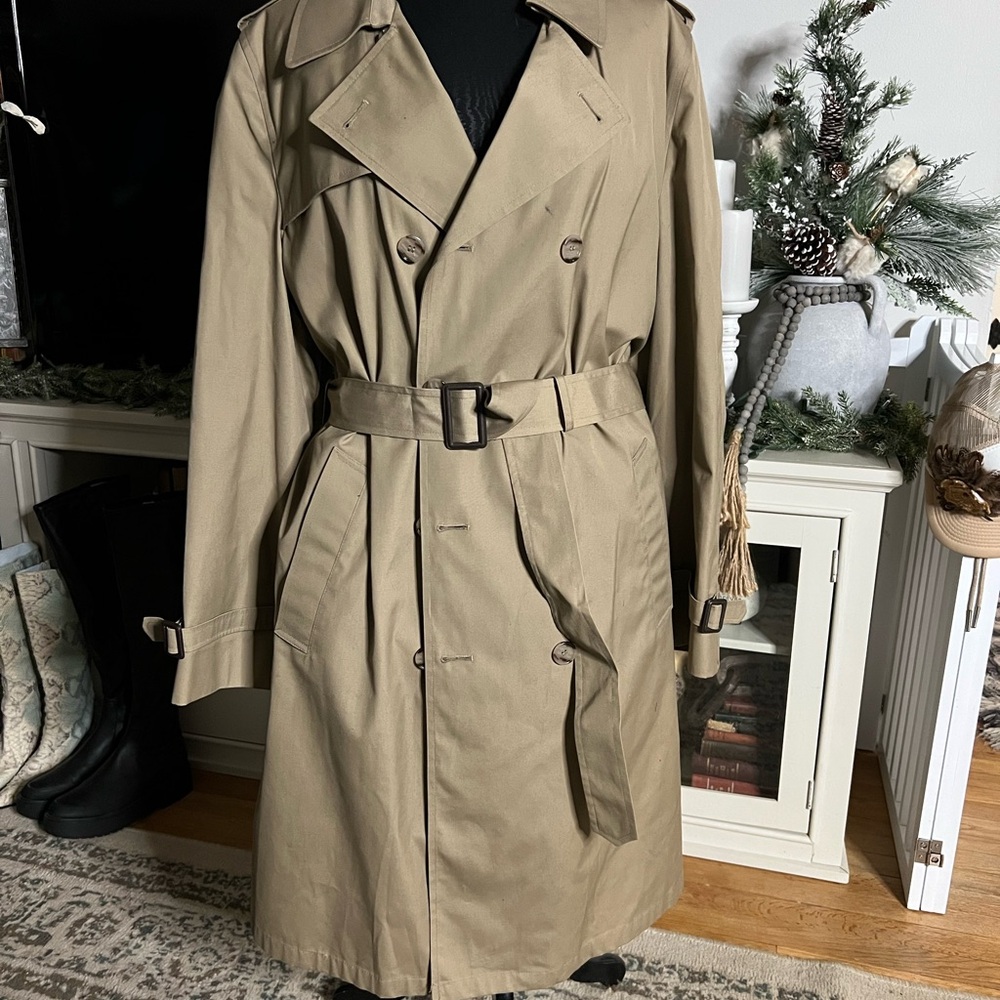 Men’s Fur Lined Tan Trench Coat